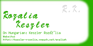 rozalia keszler business card